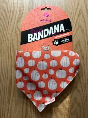New Doghaus Doggie🐶Halloween 👻🩻Print Bandana Reversible Collar Medium 14"-20"